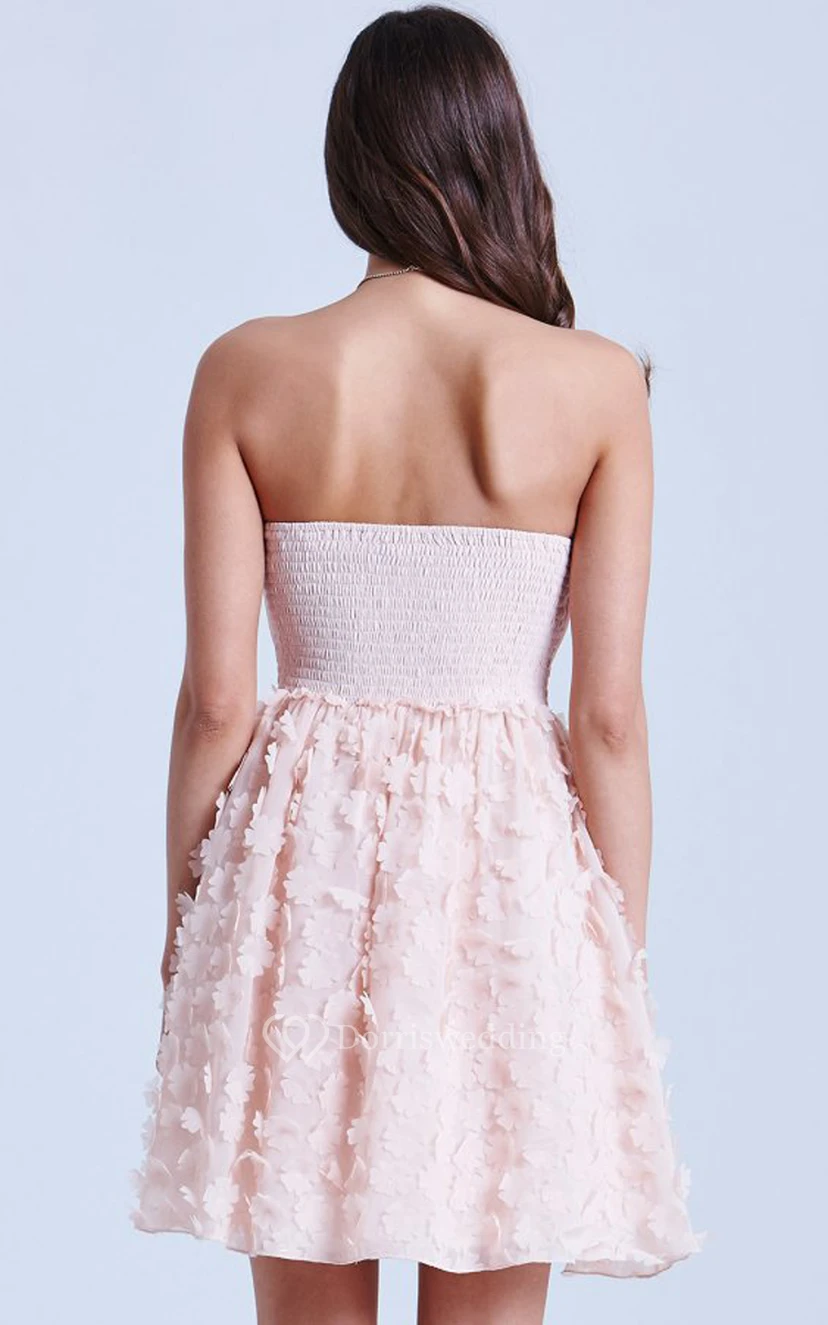 Sweetheart Cute A-Line Dress With Petals view 2