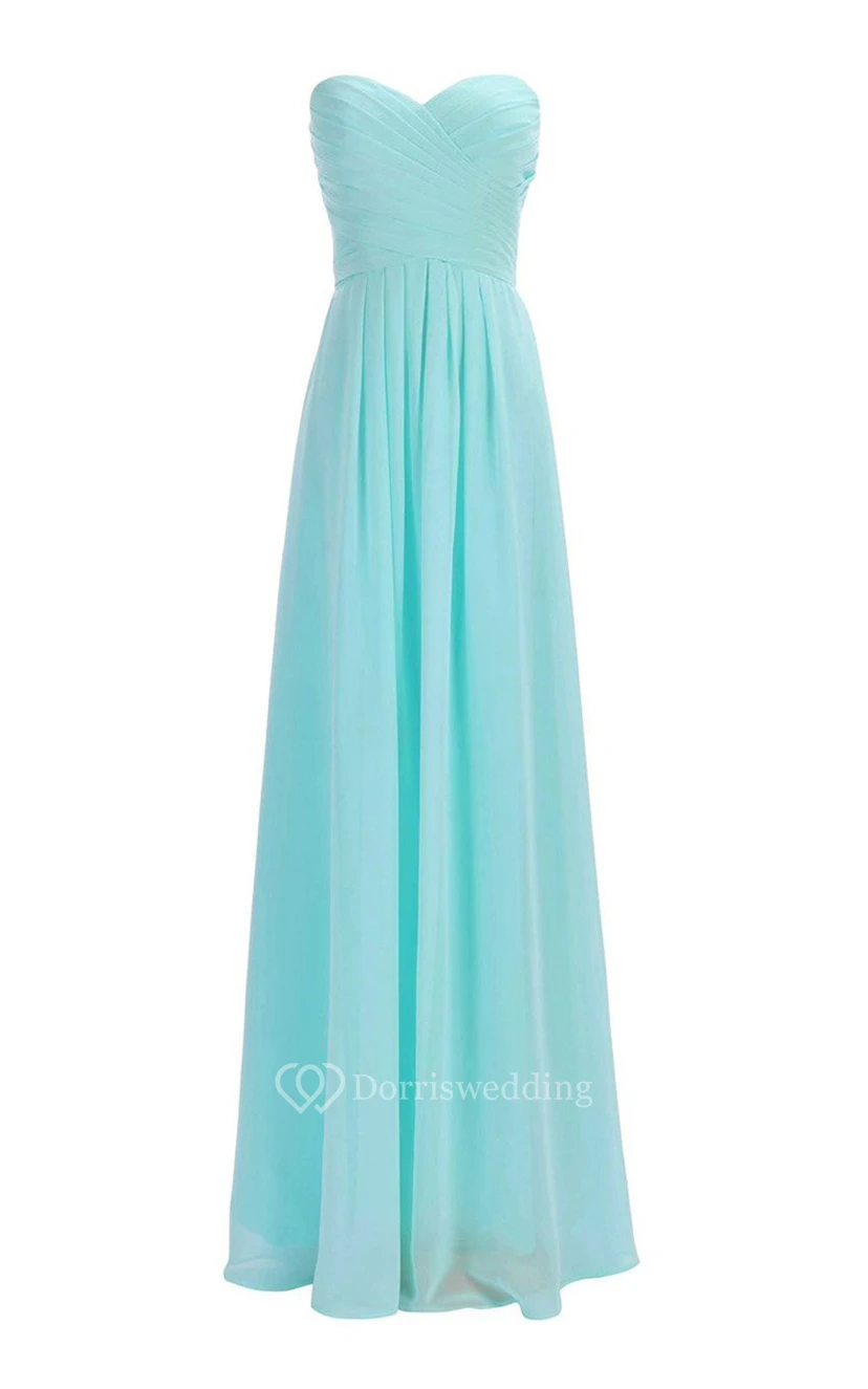 Sweetheart Criss-cross Chiffon A-line Dress With Lace-up Back view 48