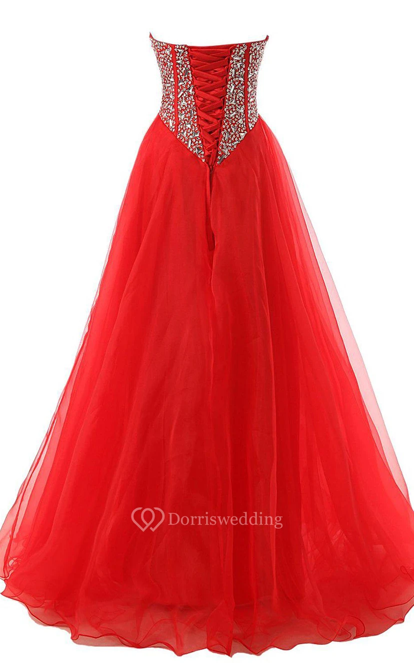 Sweetheart A-line Gown With Beaded Bodice view 3