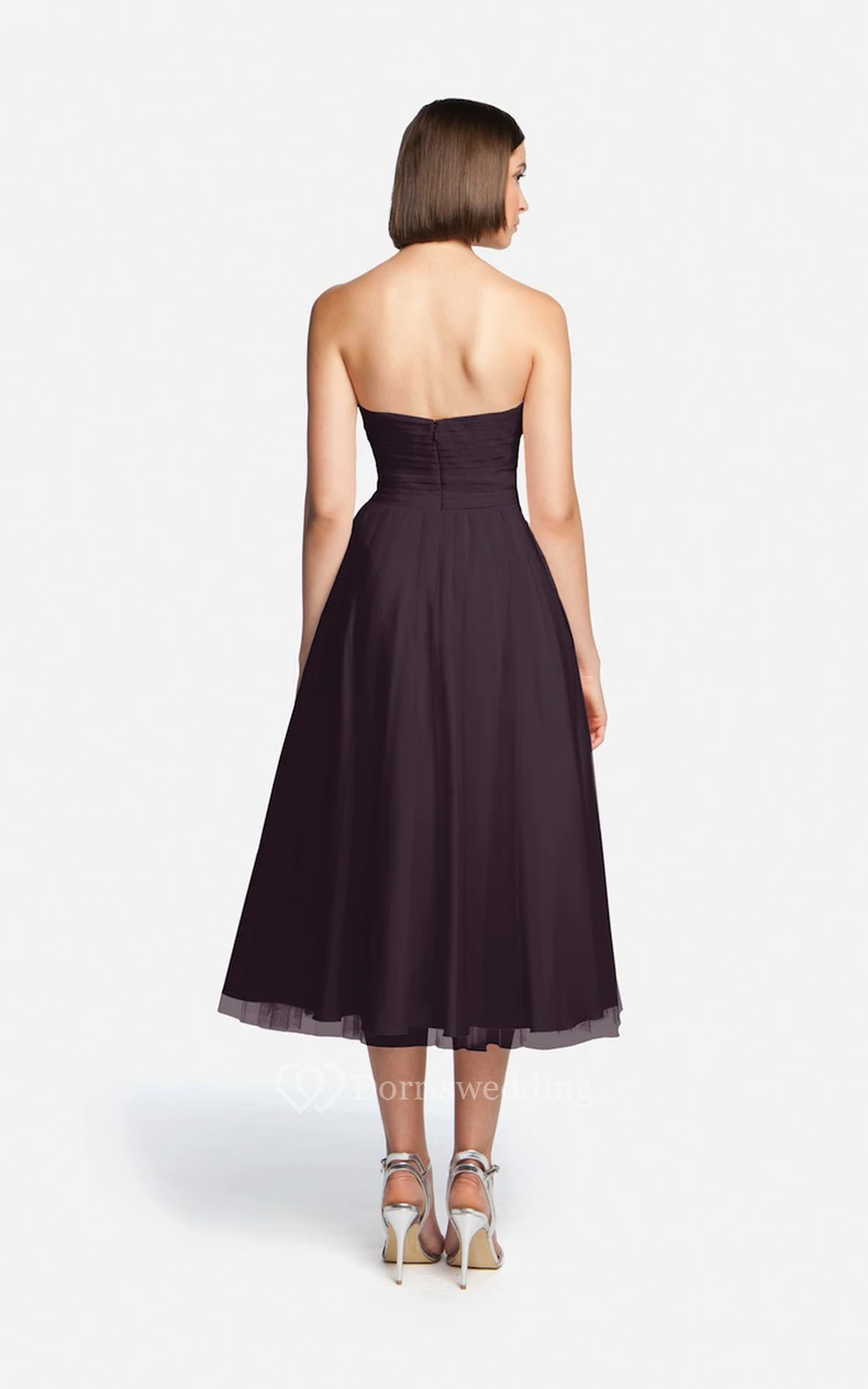 Tulle Tea-Length Angelic Dress With Sweetheart Neck view 8