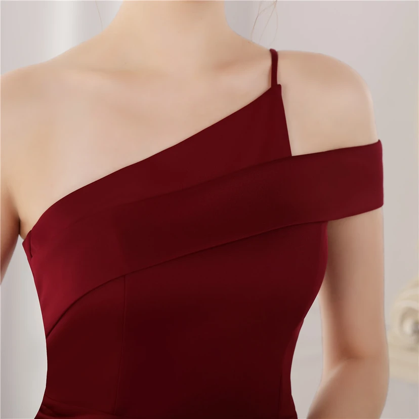 Toast Dress Bride Long Sleeveless Red Thank You Banquet Slim Fishtail Skirt Knot Wedding Car Model Exhibition Dress view 51