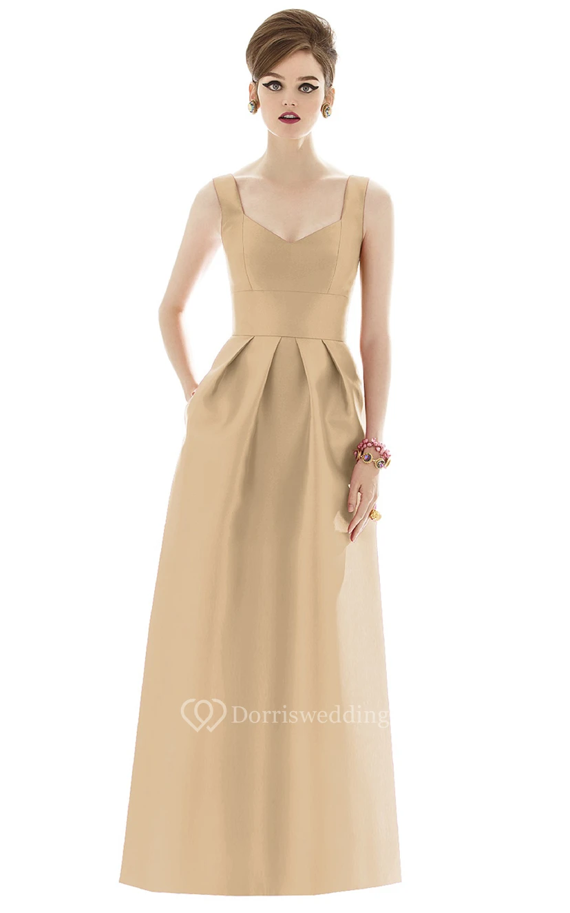 Satin Stunning A-Line Gown With Zipper Back view 3