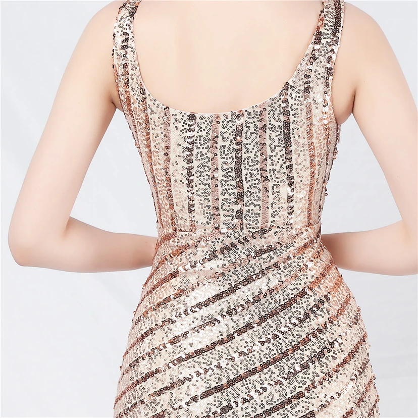 Robe de soirée longue à sequins et perles artisanales view 57