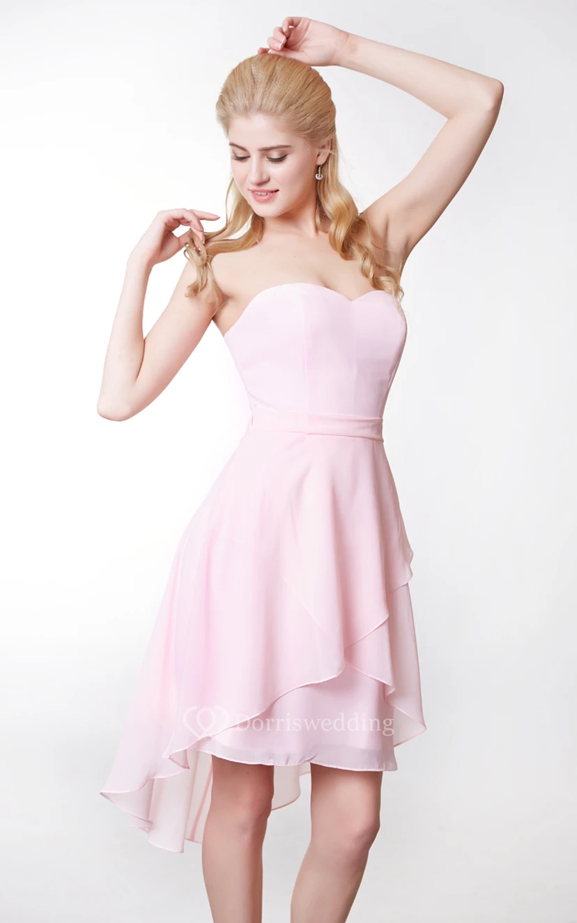 Robe courte en mousseline à décolleté asymétrique et jupe croisée view 5