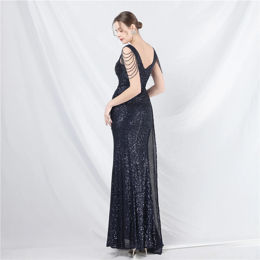 Cross-Border Dress Crafted Custom-Made Beaded Sequined Long Evening Dress view 53