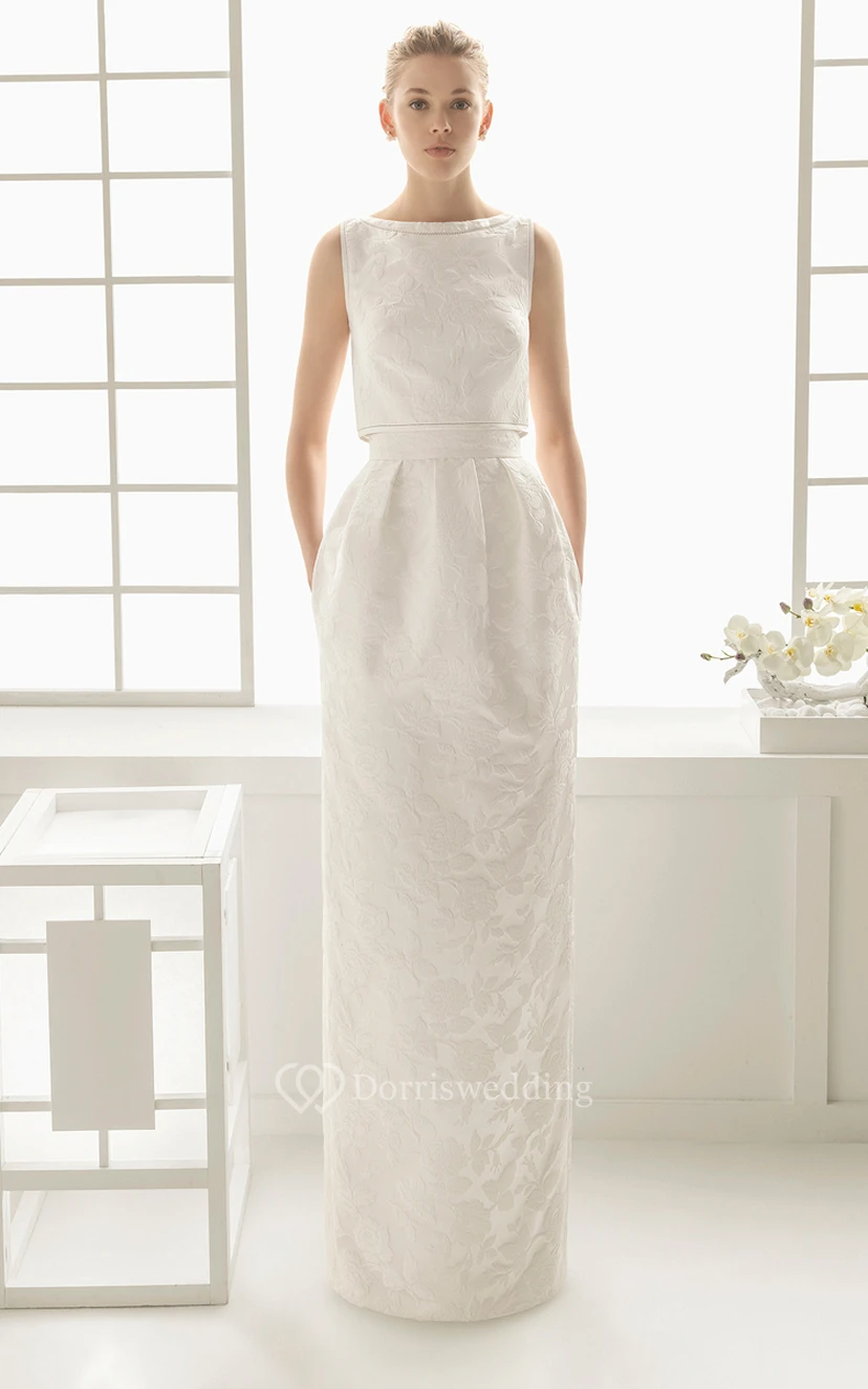 Greek Ancient Chaple Style Lace Appliqued Dress