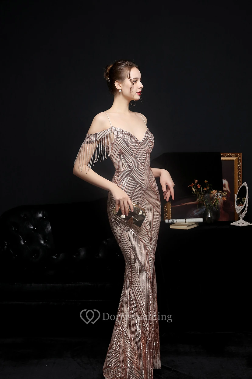Sequined Fishtail Long Dress Performance Internet Celebrity Event Banquet Car Model Etiquette Evening Dress view 31
