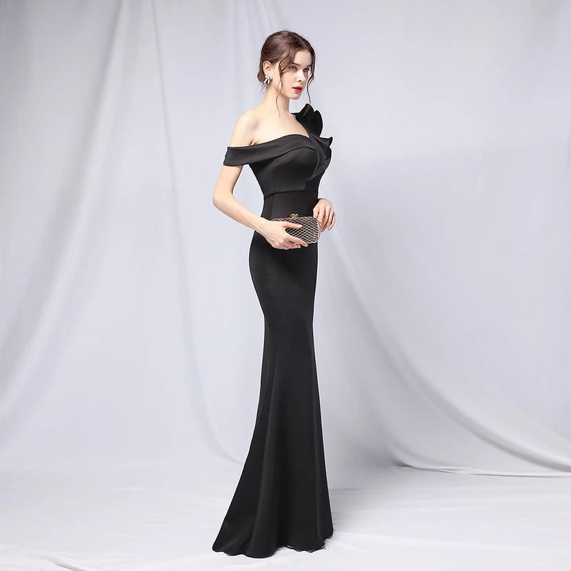 Sechsfarbiges, einseitig schulterfreies Abendkleid für festliche Anlässe, langes, elegantes, figurbetontes und sexy Meerjungfrauenkleid view 46
