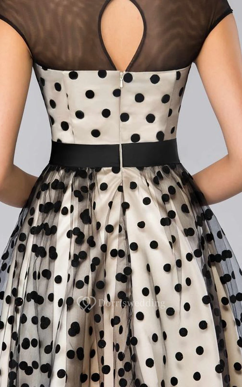 Charming A-Line Bateau Cap Sleeves Knee-Length Prom Dress view 5
