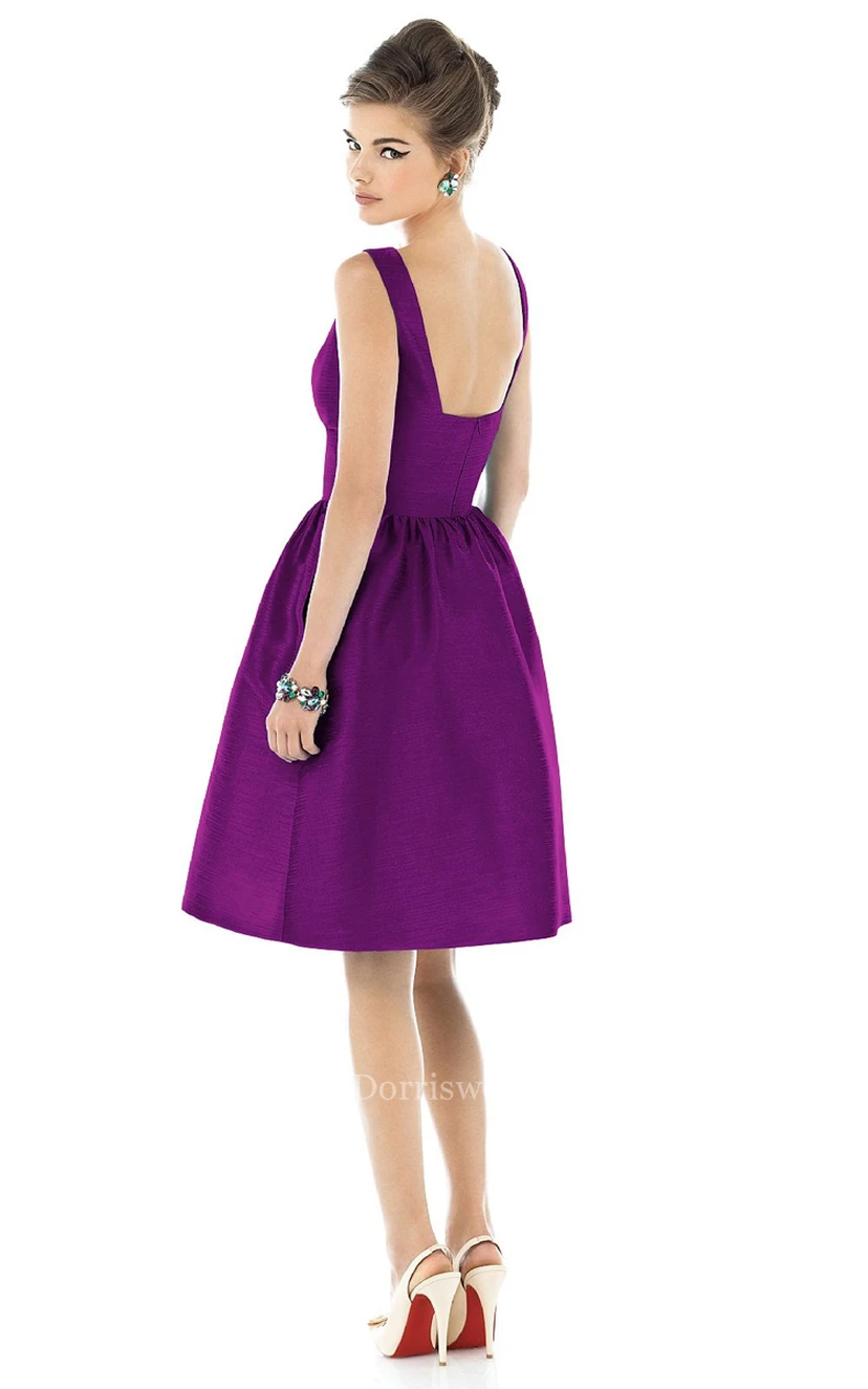 A-Line Wonderful Short Dress With Zipper Back view 4