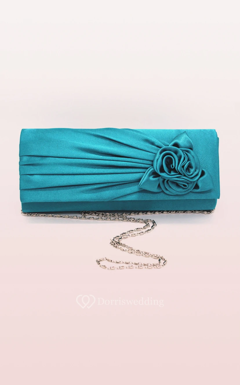 Satin Handbag with Flower view 7