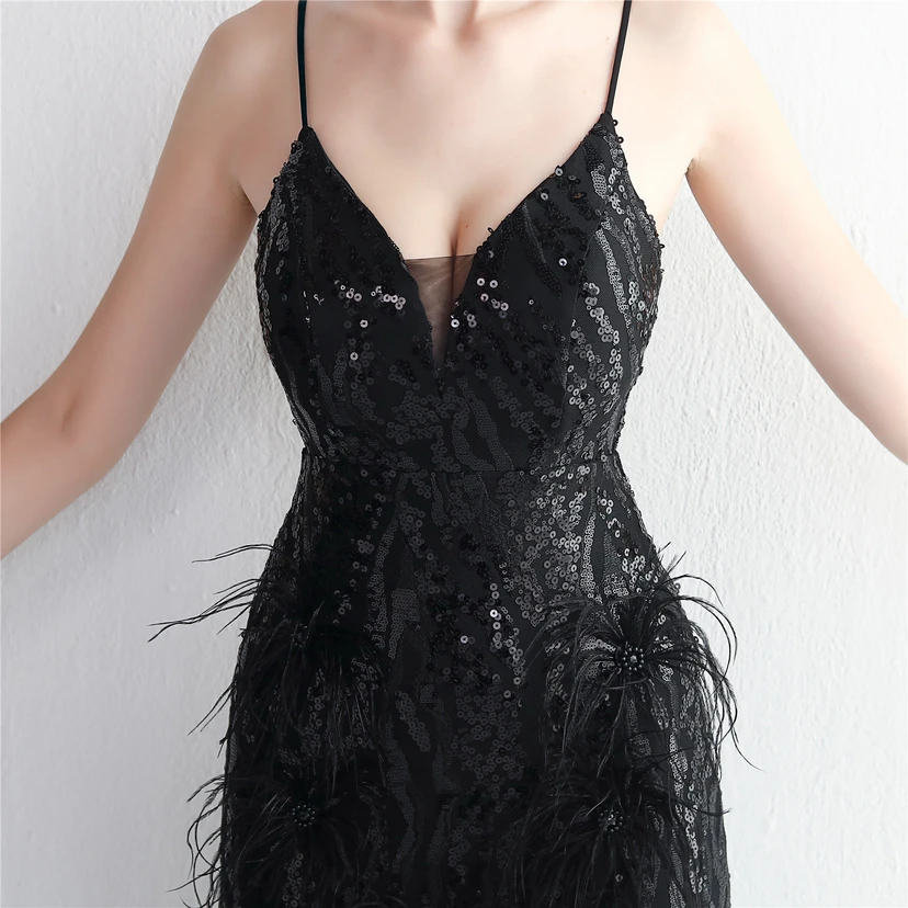 Positioning Flower Craft Beading Craft Imported Wool Dress Long Banquet Slim Evening Dress Elegant Temperament view 62