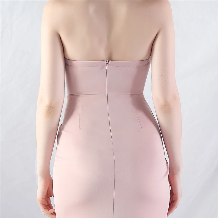 Vestido de noche de alta gama con cintura de espiga, elaborado con cuentas y forma elaborada. view 43
