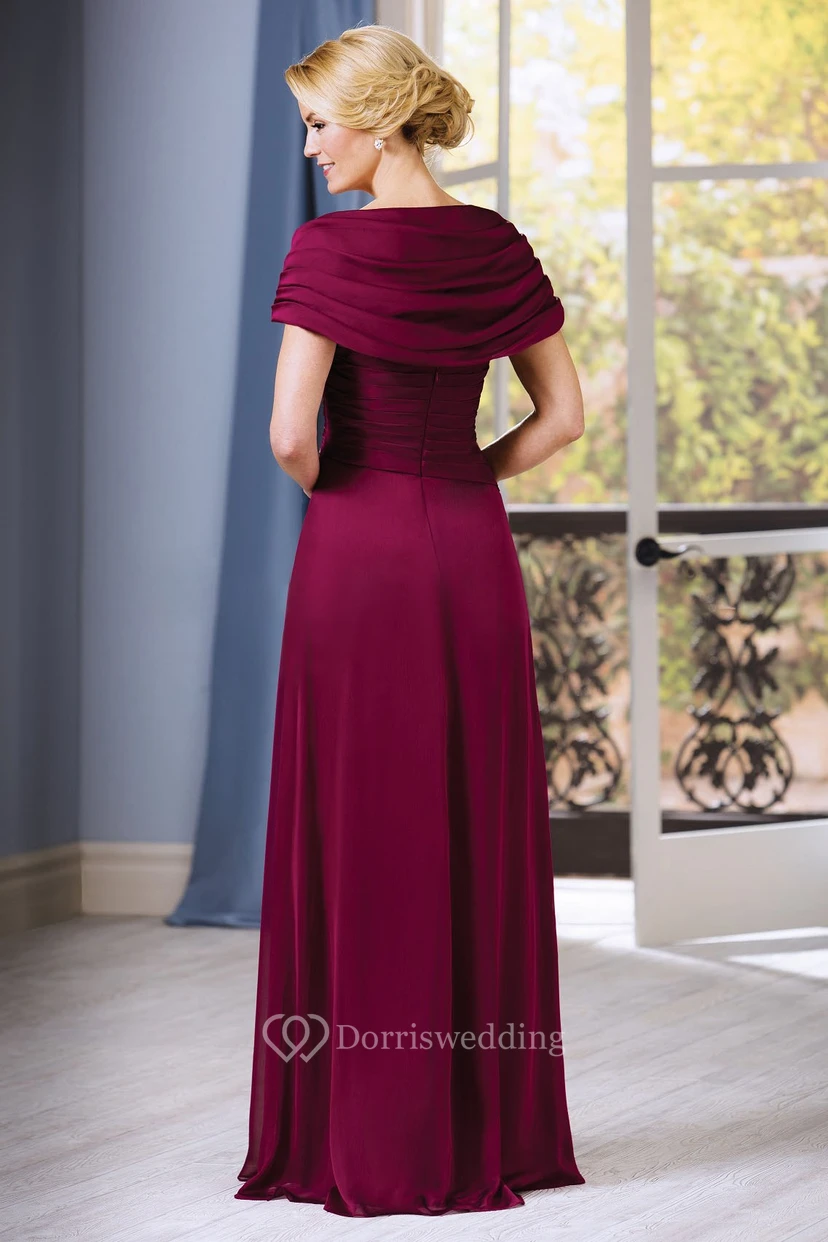 Kurzärmeliges A-Linien-Kleid mit Perlenstickerei und Raffungen view 2