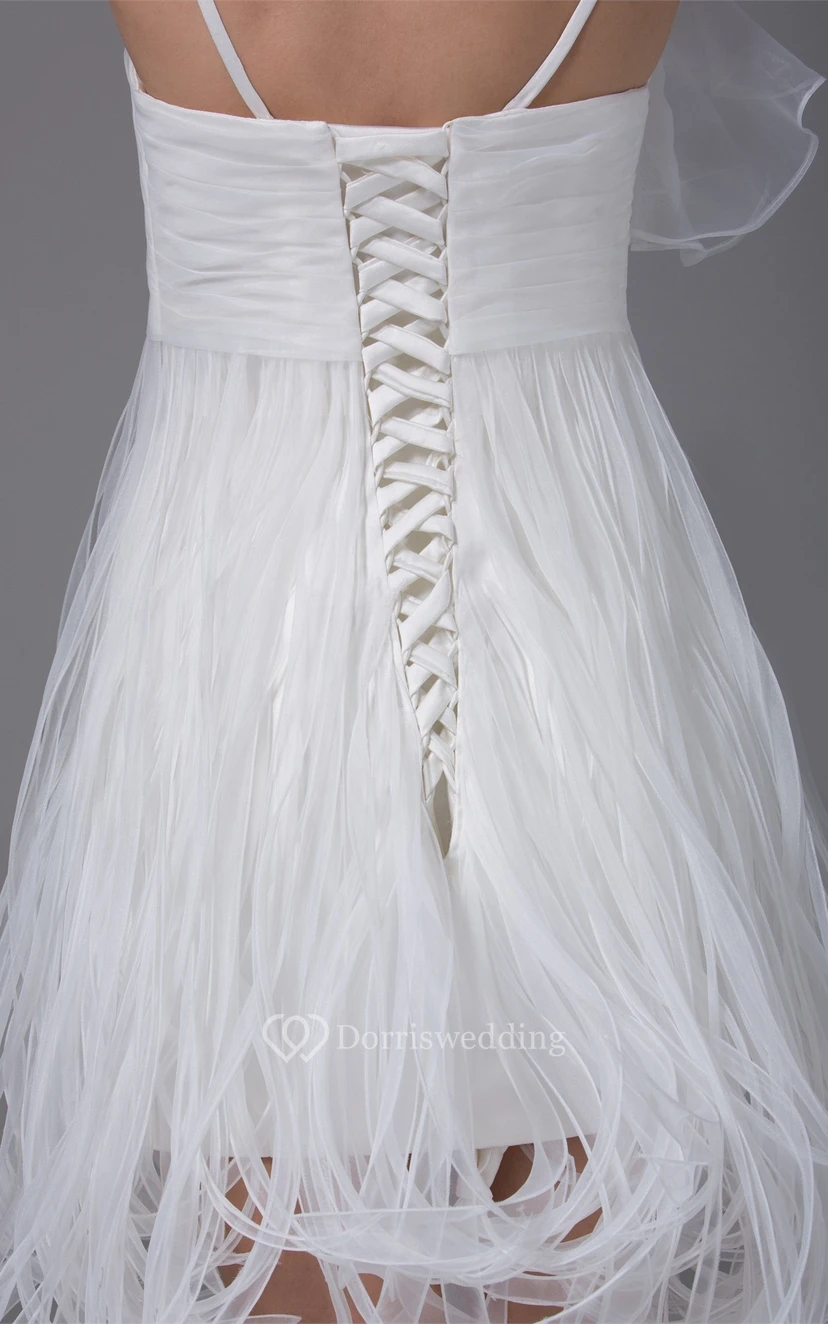 Spaghetti-Straps Short Corset Back and Dress With Ruching view 7