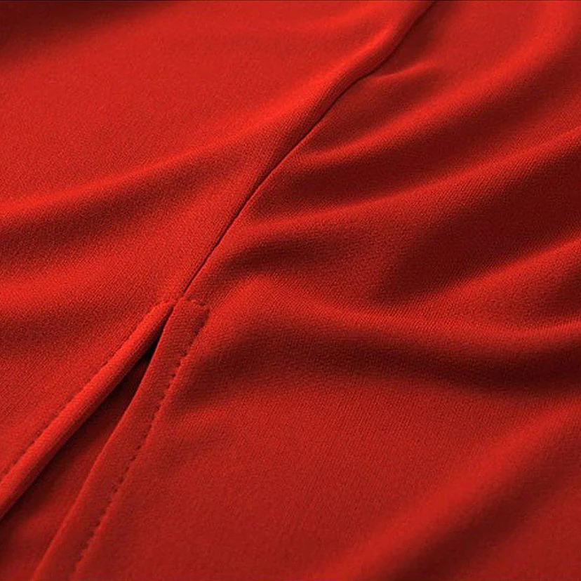 Cap-sleeved V-neck Sheath Dress With Pleats view 13