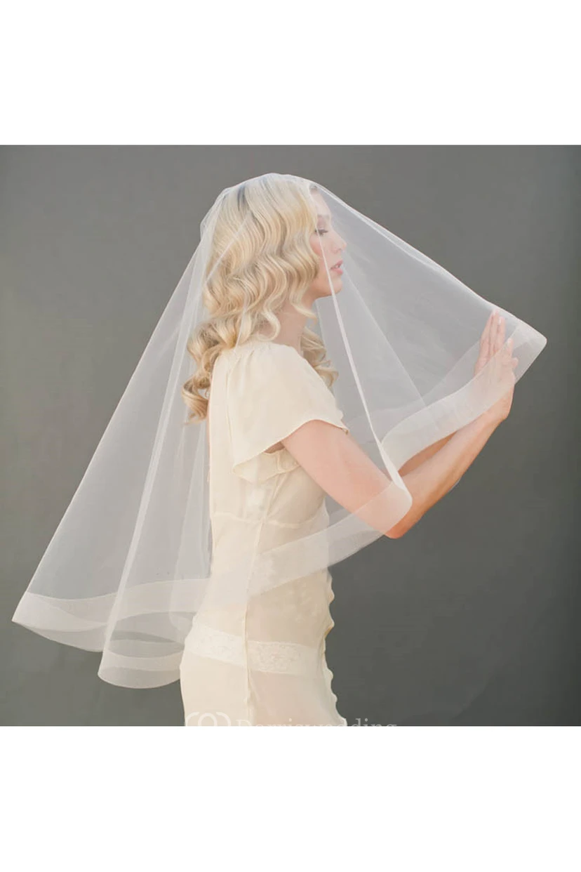 Simple Elbow Length Soft Tulle Wedding Veil