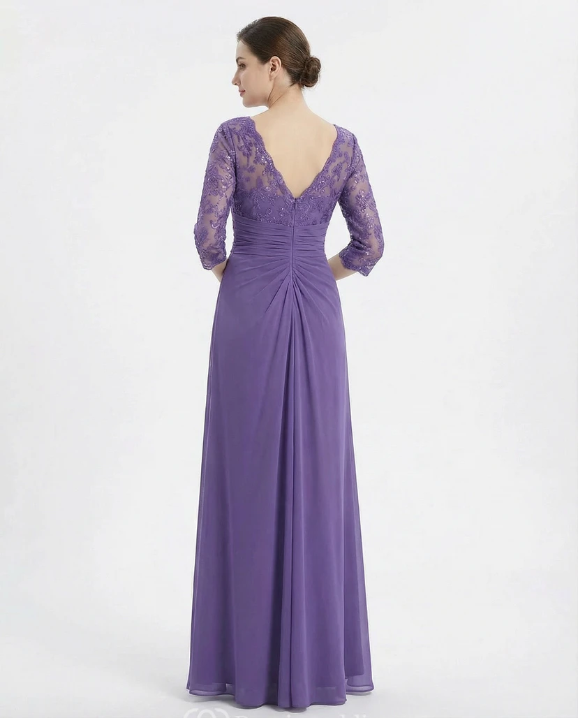 Paillettenkleid mit V-Ausschnitt, V-Rückenausschnitt und V-Ärmeln view 2
