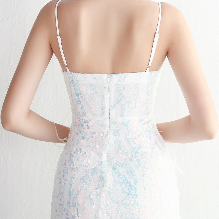 Positioning Flower Craft Beading Craft Imported Wool Dress Long Banquet Slim Evening Dress Elegant Temperament view 16