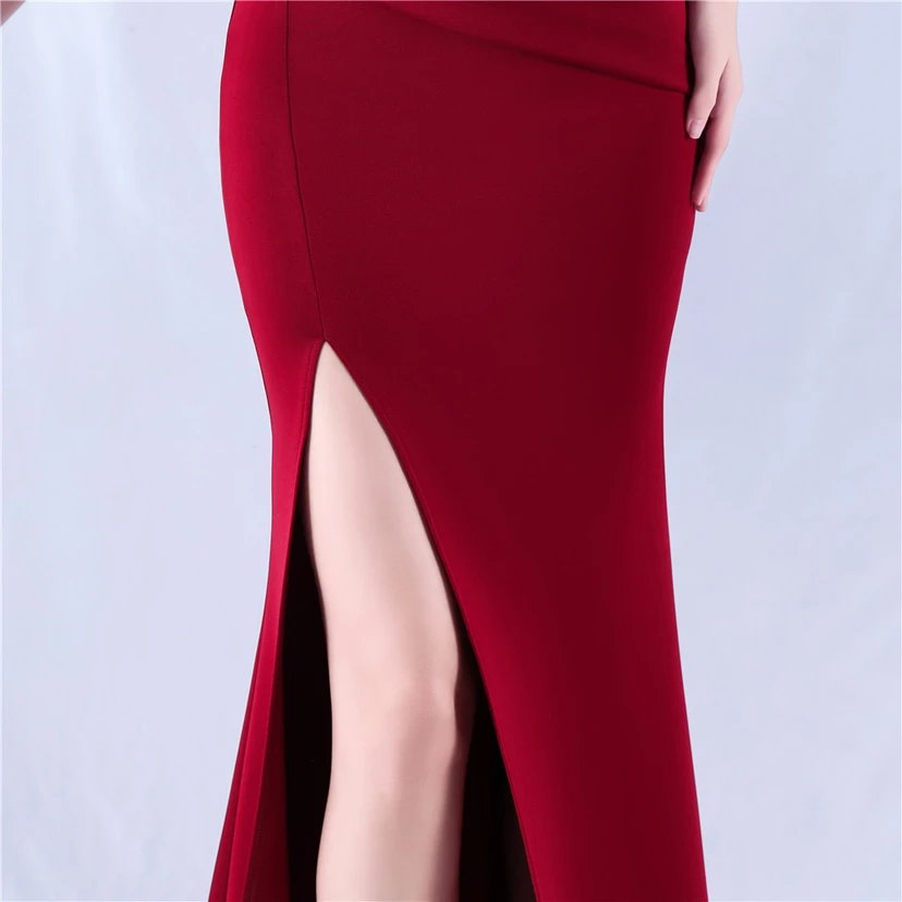 Satin-Abendkleid mit einer Schulter für festliche Anlässe und Bankette view 18