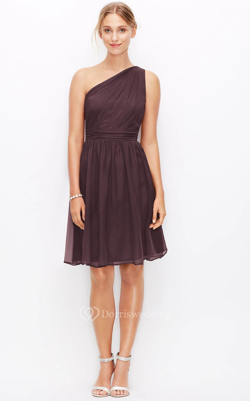 One-Shoulder Dress With Ruching And Pleats view 5
