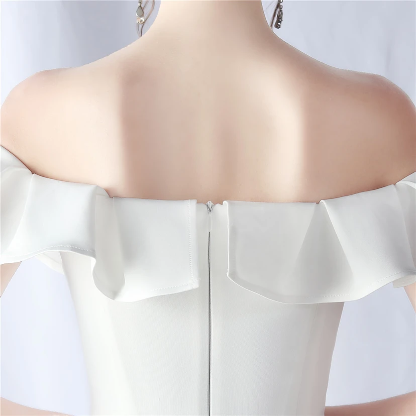 Exhibition Etiquette Bridesmaid Satin Sling Tube Top Evening Dress view 7