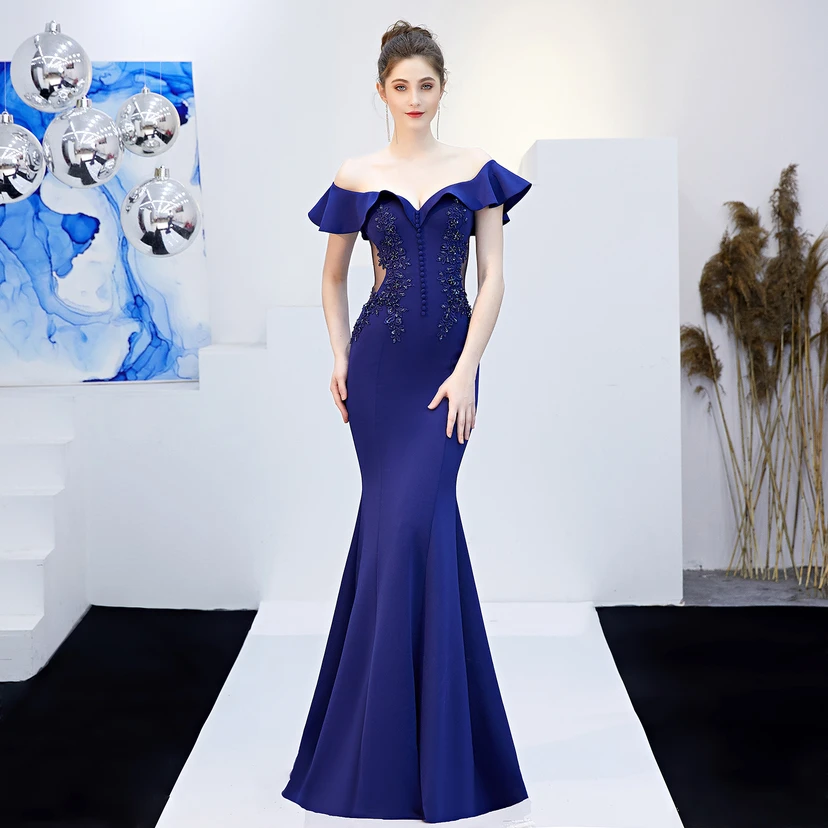 Robe de mariée longue rouge asymétrique à une épaule, coupe sirène, idéale pour un banquet ou une soirée de mariage. view 27