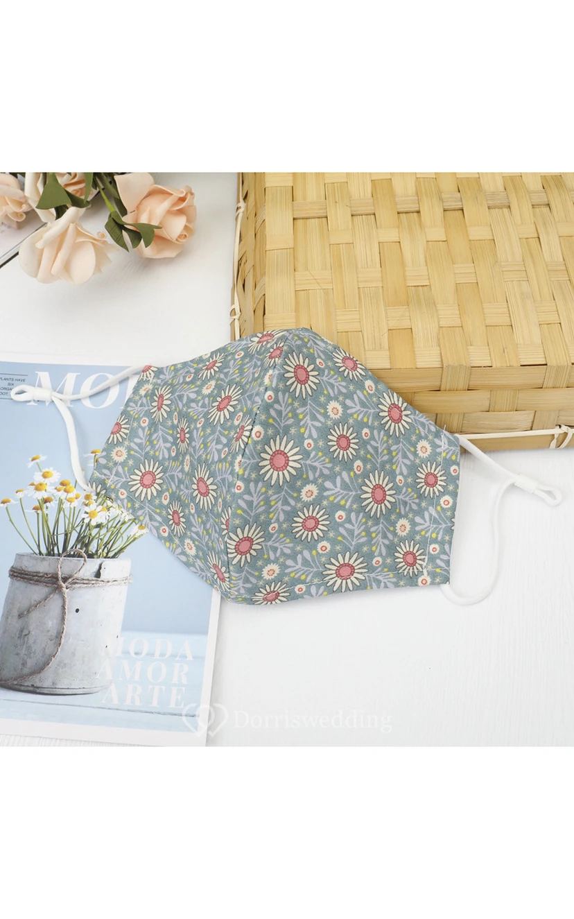 Non-medicial Floral Printed Cotton Reusable Face Mask In Multiple Colors view 9
