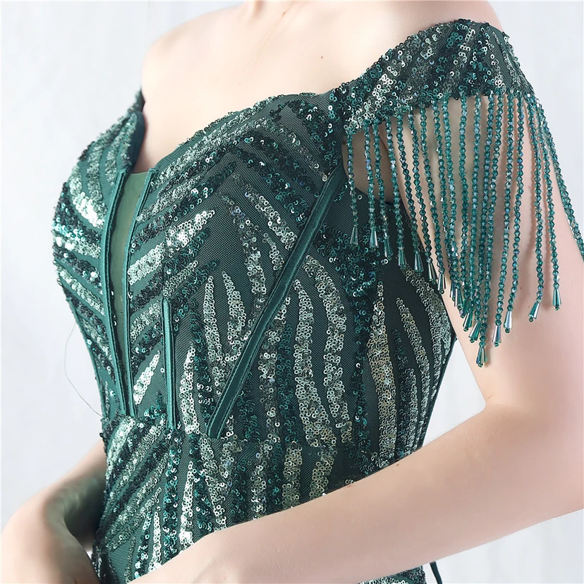 Palace Herringbone Waist Strap Heavy-Crafted Beaded High-End Evening Dress view 59