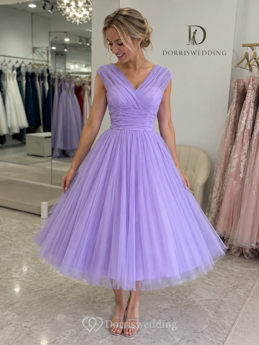 Charming V Neck Empire Chiffon Ball Gown With Bow view 8