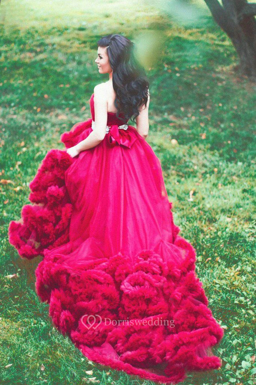 Glamorous Strapless Cloud Prom Dress Tulle Lace-Up