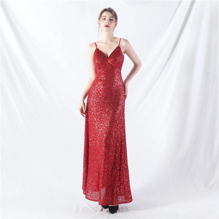 Robe longue trapèze évasée à paillettes, modèle phare du quotidien view 11