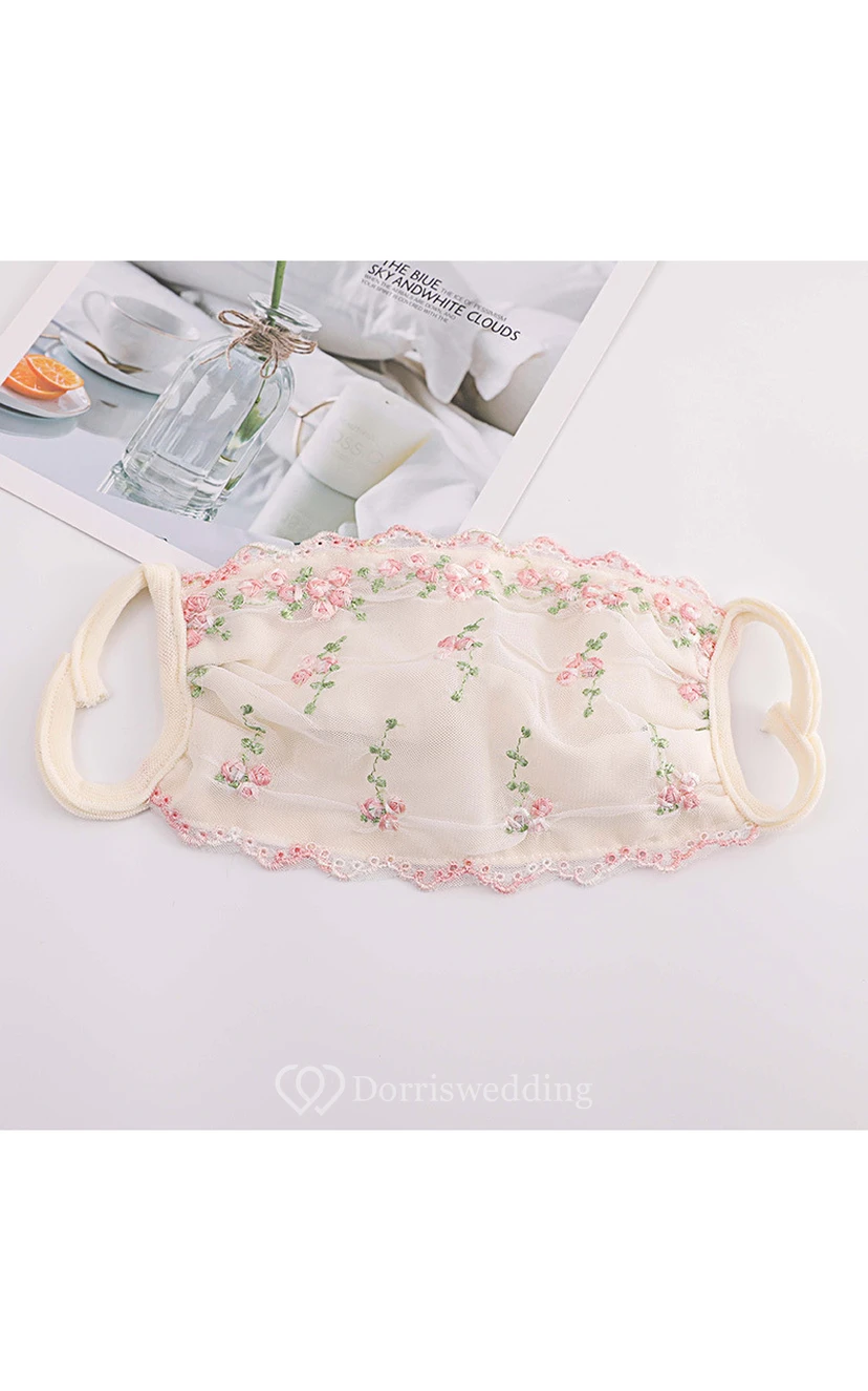 Non-Medical Chiffon Embroidery Face Masks view 6