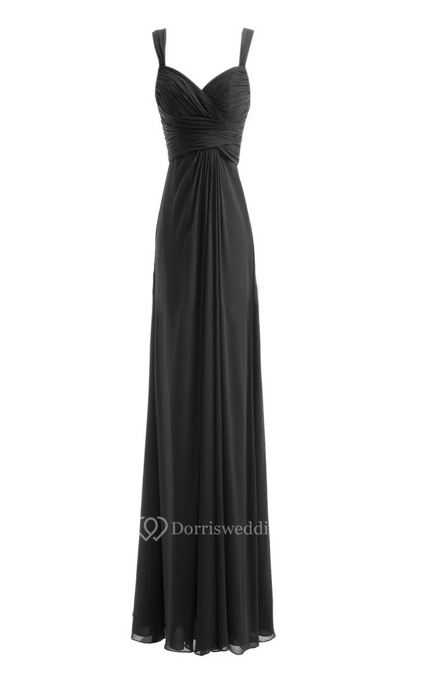 Sleeveless Empire Chiffon Dress With Criss-cross Ruching view 7