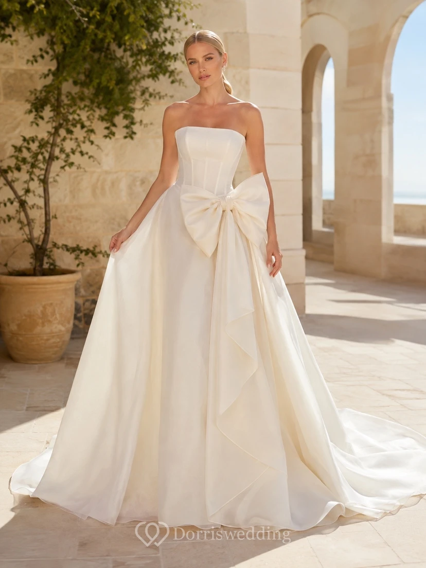 Robe de mariée élégante et bustier trapèze