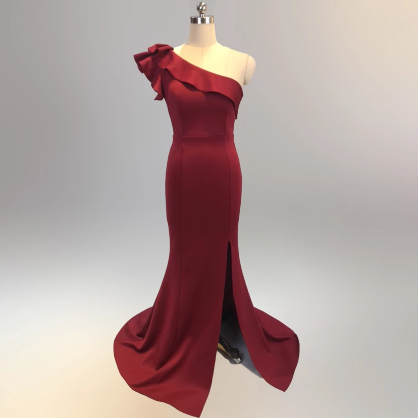 Vestido de noche elegante y distinguido para banquetes, color rosa, largo, sexy y ajustado, estilo cola de pez. view 33