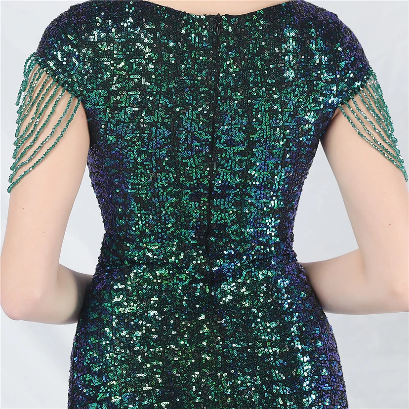 A-Line Big Swing Dress Craft Sequined Long A-Line Evening Dress view 36