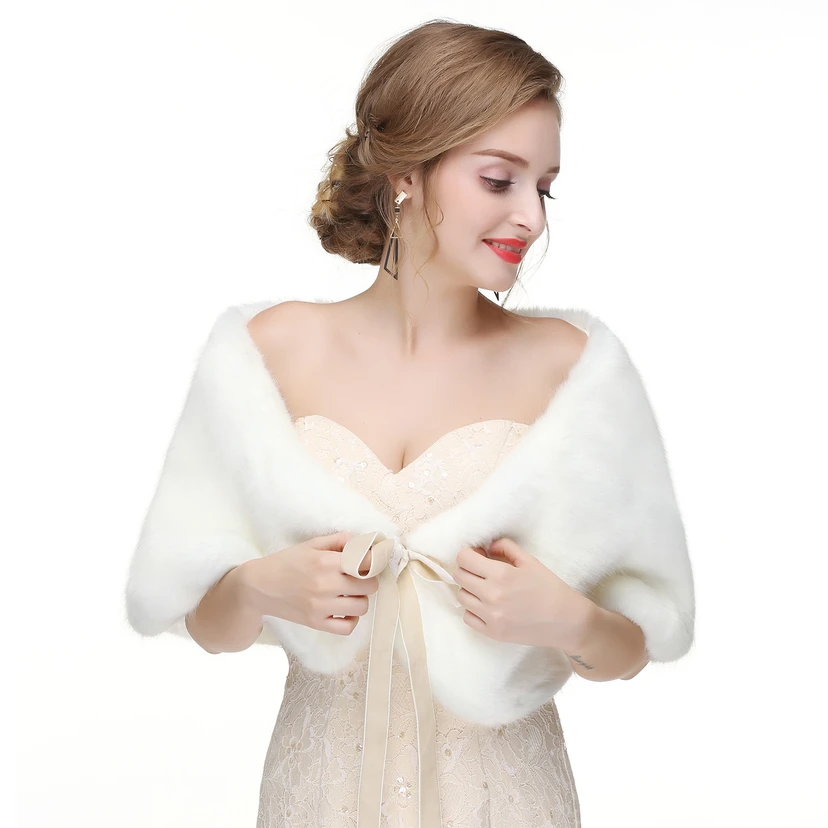 Bridal Winter Warm Wool Cape High-End Fur Wedding Dress Fox Fur Waistcoat view 16