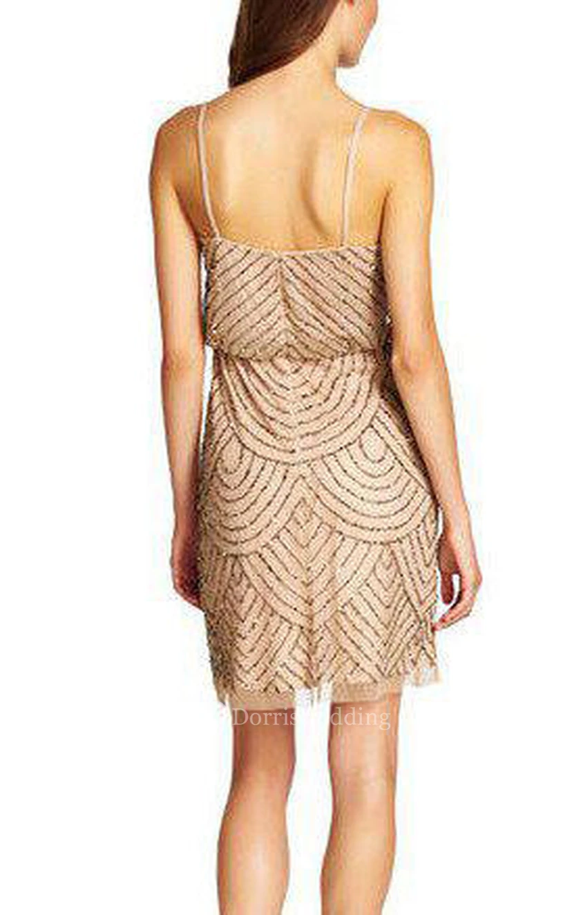 Art Deco Spagetti Straps Short Dress view 2