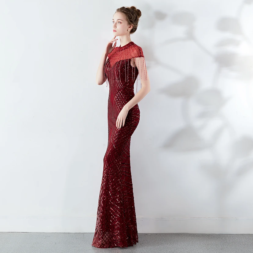 Abendkleid Frühling Langes Meerjungfrauen-Schlankes Bankettkleid für Damen view 5