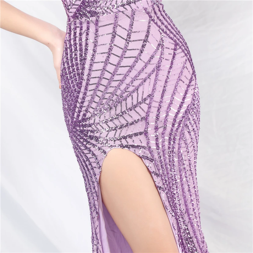 Robe de soirée ultra-résistante à rayures perlées et sequins view 59