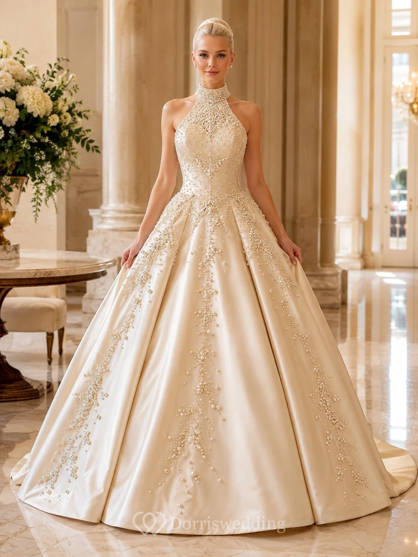 Vestido de novia elegante de corte A para ceremonia formal