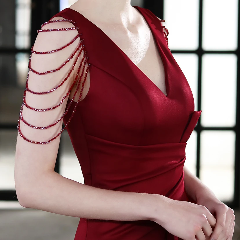 Toast Dress Bride Long Sling Thank-You Banquet Slim Fishtail Skirt Wedding Car Model Exhibition Dress view 38