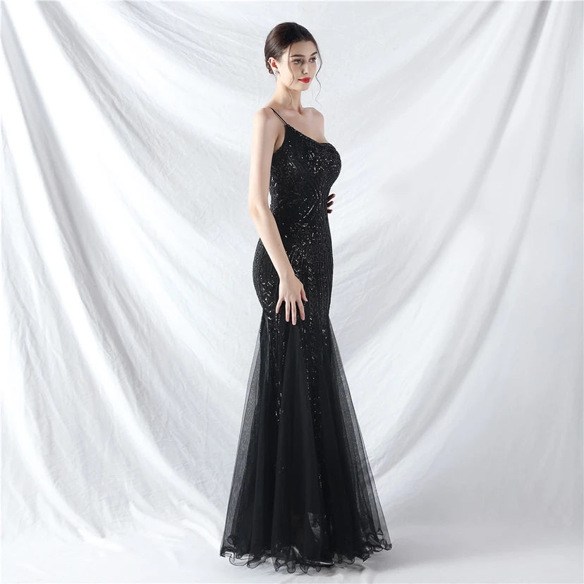 Crafted Beaded Positioning Flower Beads Splicing Mesh Gauze High-End Evening Dress view 72