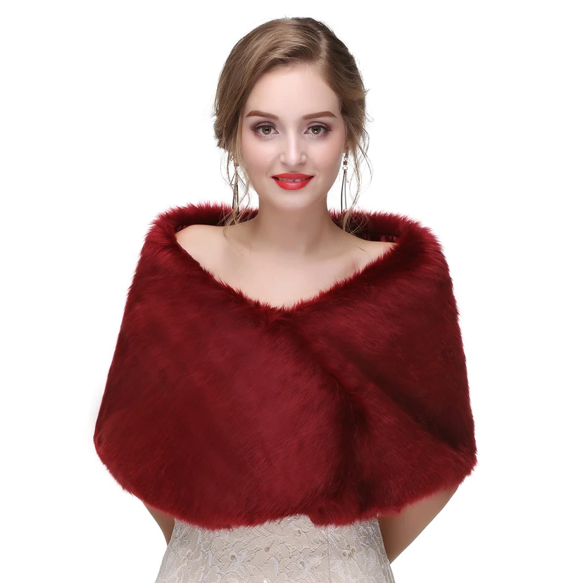 Bridal Winter Warm Wool Cape High-End Fur Wedding Dress Fox Fur Waistcoat view 11