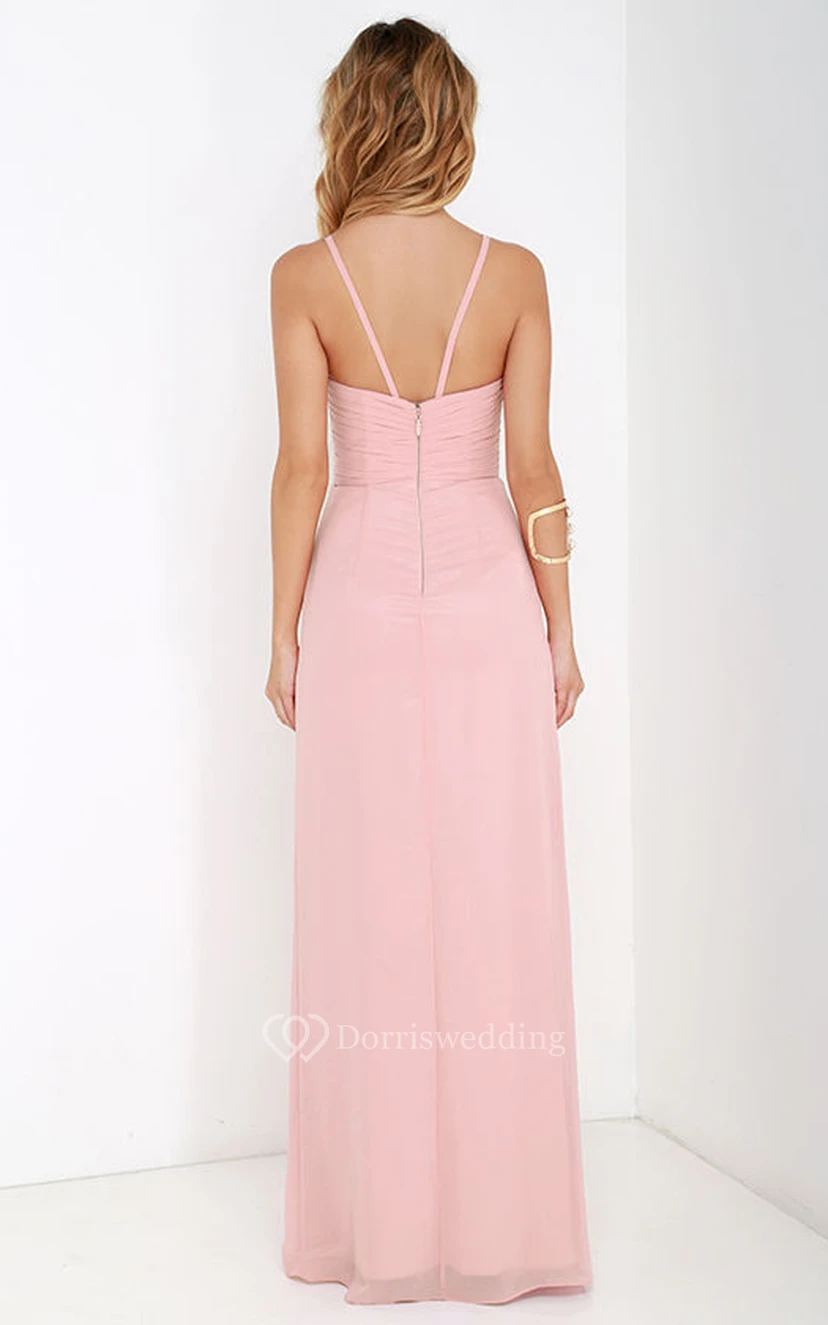 Elegante vestido de gasa sin mangas con aberturas laterales. view 11