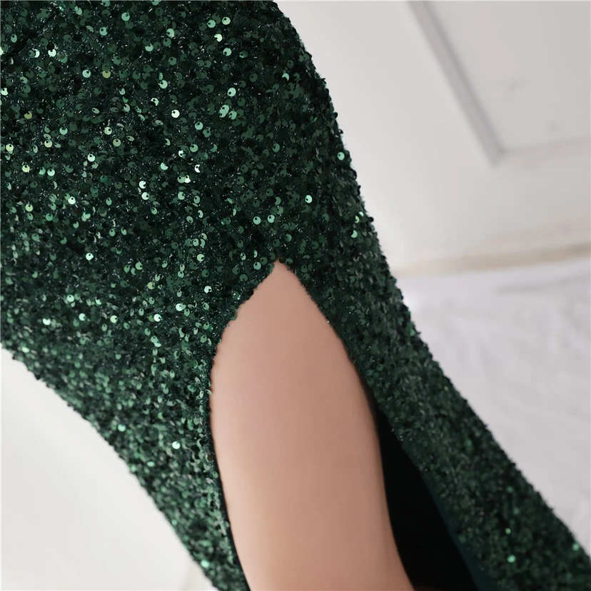 Elegantes, langes Paillettenkleid mit langen Ärmeln und Meerjungfrauenschnitt – ein Abendkleid im Aura-Queen-Stil für festliche Anlässe. view 28