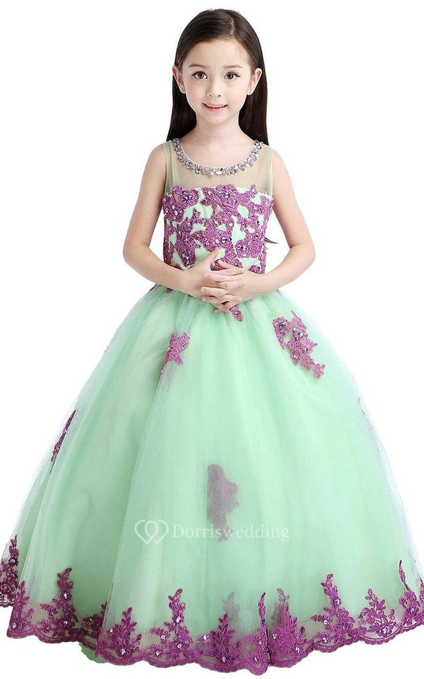 Sleeveless A-line Dress With Appliques and Sequins view 4