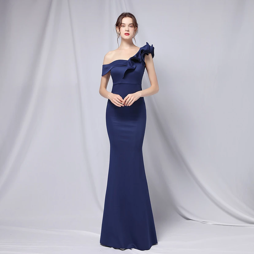 Sechsfarbiges, einseitig schulterfreies Abendkleid für festliche Anlässe, langes, elegantes, figurbetontes und sexy Meerjungfrauenkleid view 22
