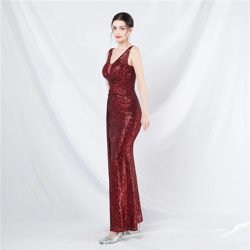 Cross-Border Dress Sequined Ribbon Long Evening Dress view 48